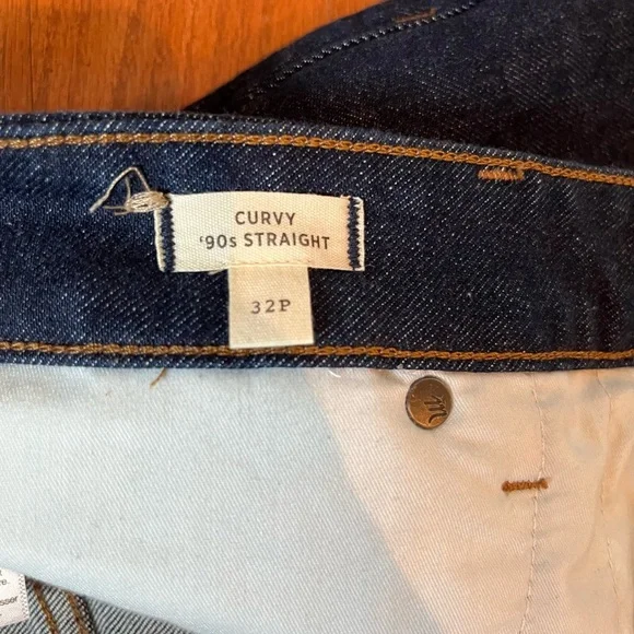 Madewell Petite Curvy 90’s Straight Dark Blue Jeans - Picture 4 of 7